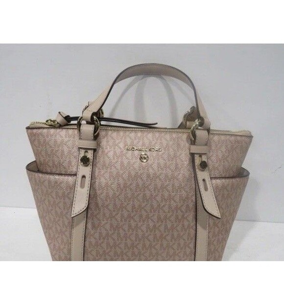 Michael Kors Sullivan Logo Print Tote Bag - Pink/Gold Chiccore Fashionista - Picture 1 of 7